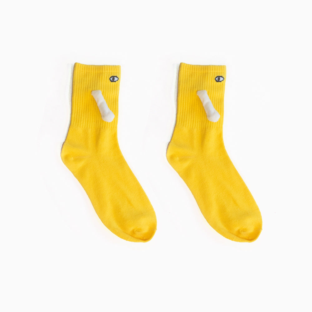 Mid Tube Black And White Couple Matching Holding Socks