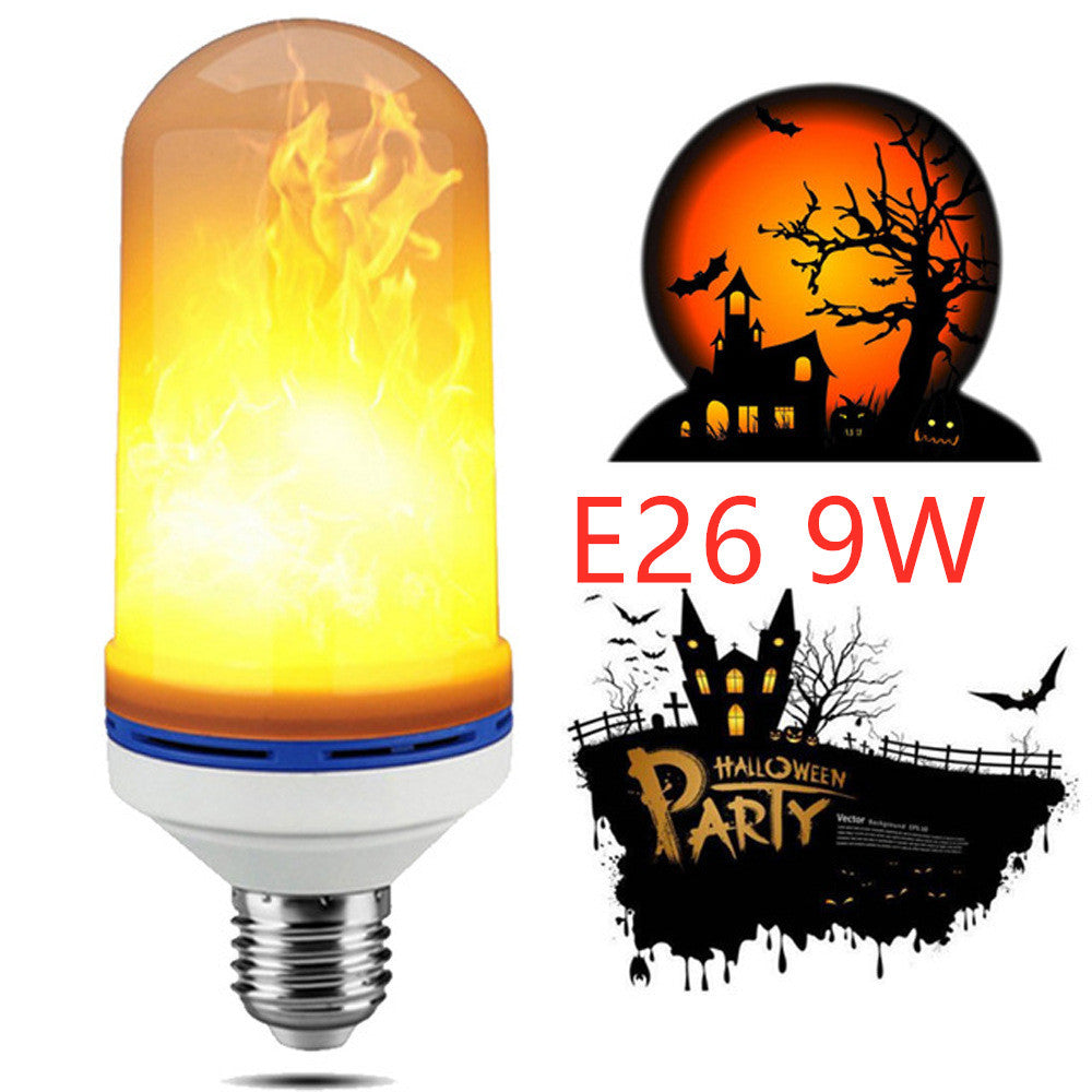 Simulation flame bulb LED flame light beating flame three gear E27 universal screw tone atmosphere light bar