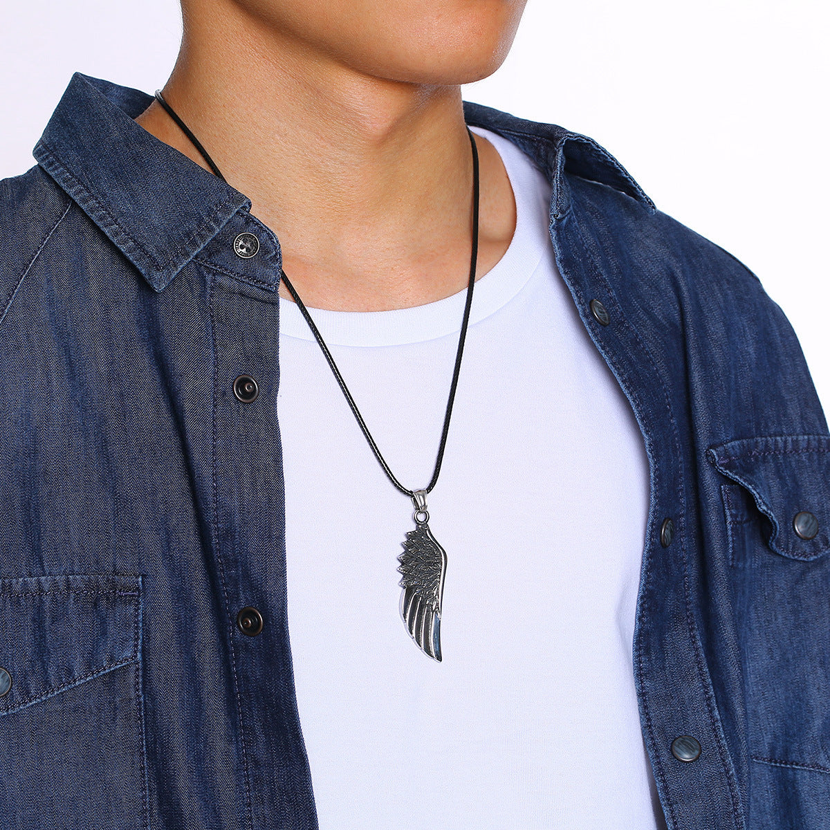 Stainless steel left wing casting pendant