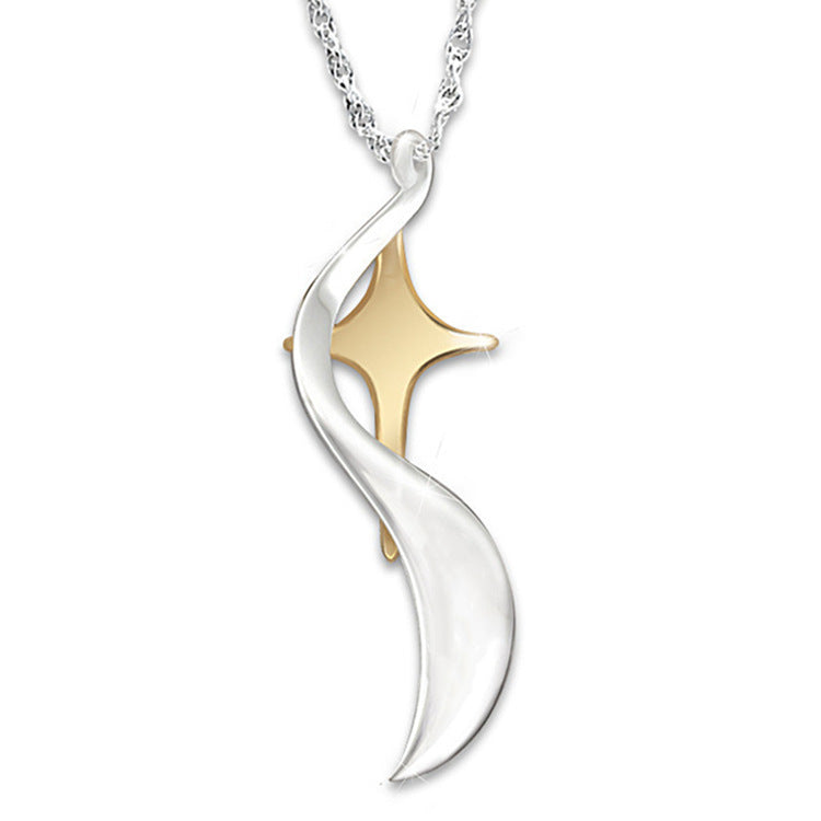 Explosive Foot Footprint Pendant Electroplating Cross Necklace