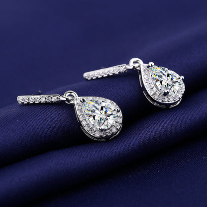 Fashion Drop Shape Ear Studs Micro Inlaid Zircon Earrings