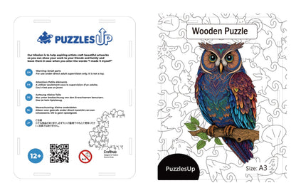 PuzzlesUp Round And Rectangle Wooden Box