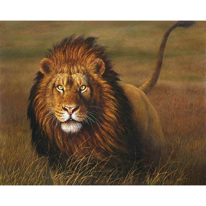 Frameless Diy40x50 Lion Digital Oil Painting