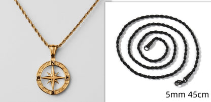 Stainless Steel Compass Circular Necklace