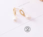 Vintage geometric metal pearl asymmetric earrings design personalized earrings