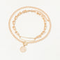 European And American High-grade Retro U-shaped Double-layer Metal Chain Tag Necklace