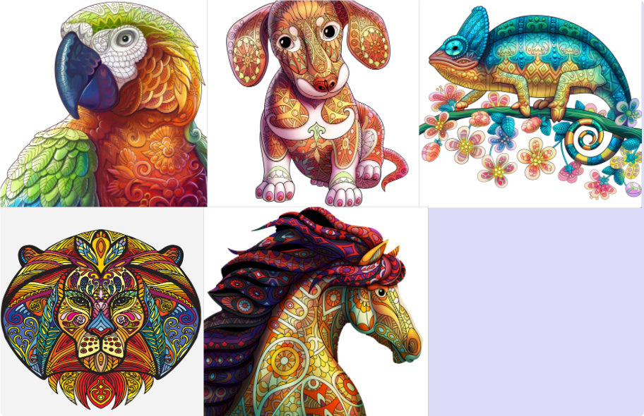 Each Piece Is Animal Shaped Christmas Gift Colorful Elephant Turtle Wooden Jigsaw Puzzles