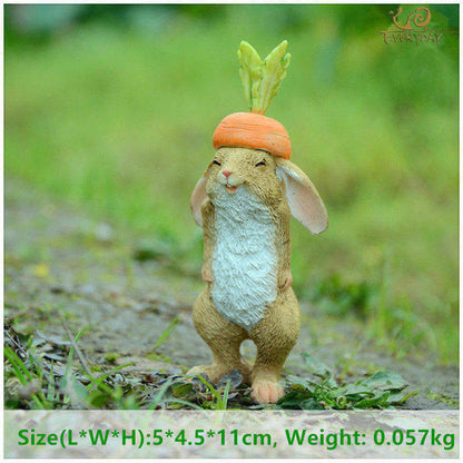 Creative Decorations Cute Bunny Resin Ornaments