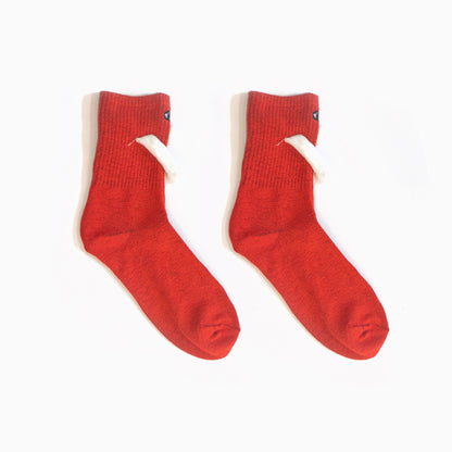 Mid Tube Black And White Couple Matching Holding Socks