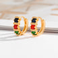 Fashion Multi-style Square Crystal Zircon Ornament Gold Plated Diamond Ear Ring