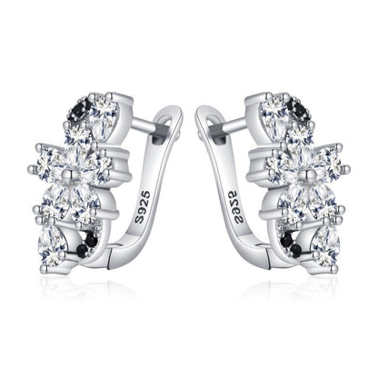 Sweet Cool Style Flower Zircon Ear Studs Female Christmas Creative Style
