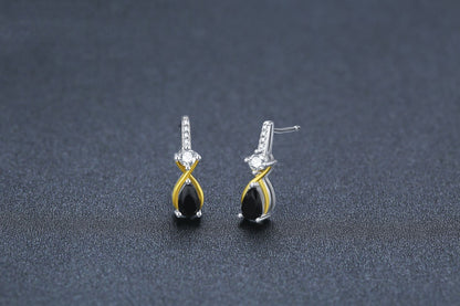 Copper Eardrops European And American Water Drop Zircon Luxury High Sense