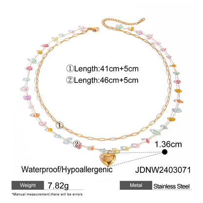 Fashion 18K Gold Stainless Steel Color Broken Stone Chain Ring