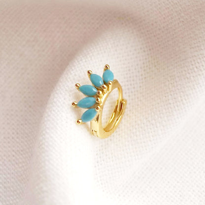 Ins Style Color Zircon All-match Earrings Symmetrical Horse Eye Stone