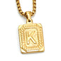 European And American Fashion Men's All-stainless Steel Letter Pendant Gold-plated 18K Titanium Steel Letter Necklace