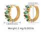 Leaf Inlaid Zircon Emerald Temperament Ear Clip Special-interest Design