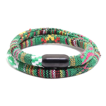 Bohemian Mens Stainless Steel Magnet Accessories Charm Bracelet