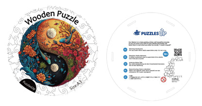 PuzzlesUp Round And Rectangle Wooden Box