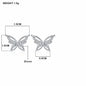 Personality All-Match Full Rhinestone Zircon Butterfly Copper-plated Stud Earrings