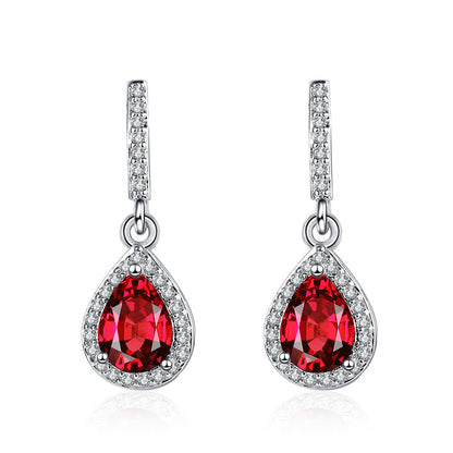 Fashion Drop Shape Ear Studs Micro Inlaid Zircon Earrings
