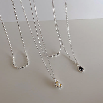 Irregular Zircon Pearl Metal Pendant For Women