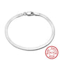 S925 Sterling Silver Bracelet Flat Snake Bone