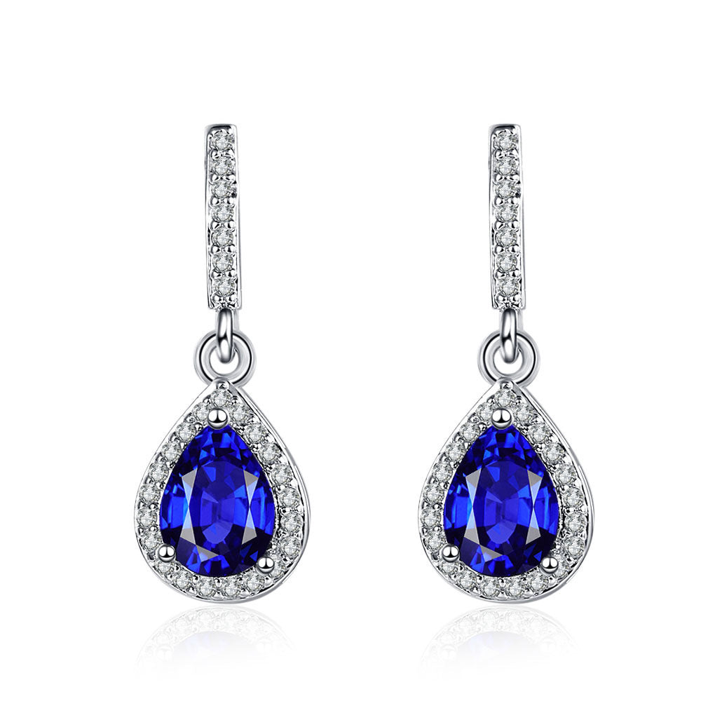 Fashion Drop Shape Ear Studs Micro Inlaid Zircon Earrings