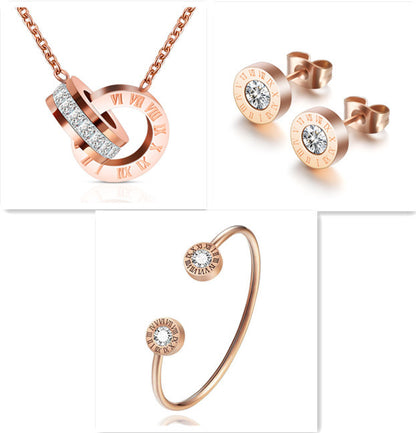 Roman Numerals and Diamond Stud Earrings