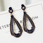 Retro Diamond Irregular Water Drop S925 Silver Stud Earrings