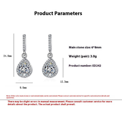 Fashion Drop Shape Ear Studs Micro Inlaid Zircon Earrings