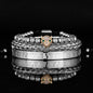 Leopard Head Set Mesh Pineapple Pearl Roman Bracelet