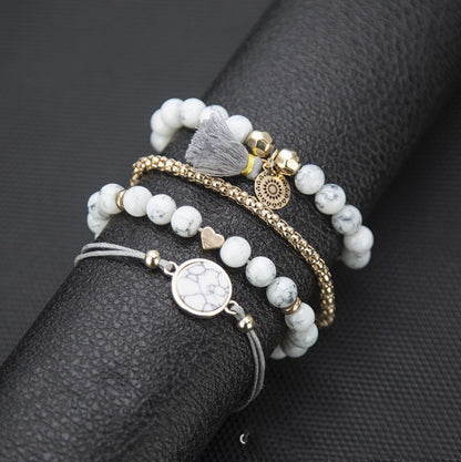 Turquoise Tassel Round Stone Bracelet AliExpress Fashion