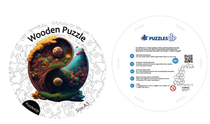 PuzzlesUp Round And Rectangle Wooden Box