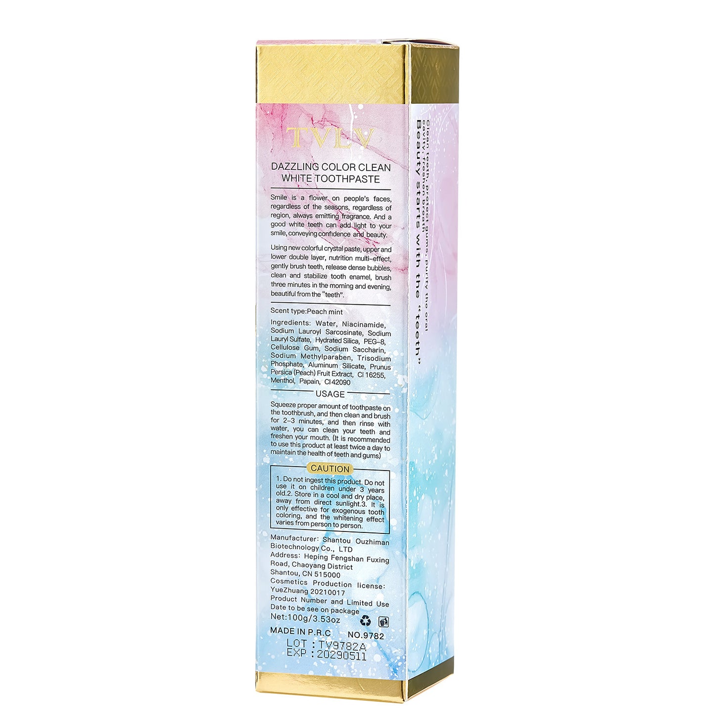 Colorful Pure White Toothpaste Pure White Tooth Stain Removal