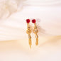 Gold-plated Diamond Tassel Earrings Eardrops Jewelry For Women